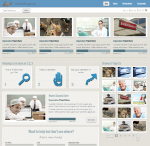 Draft visual design for Wishlisting.org home page