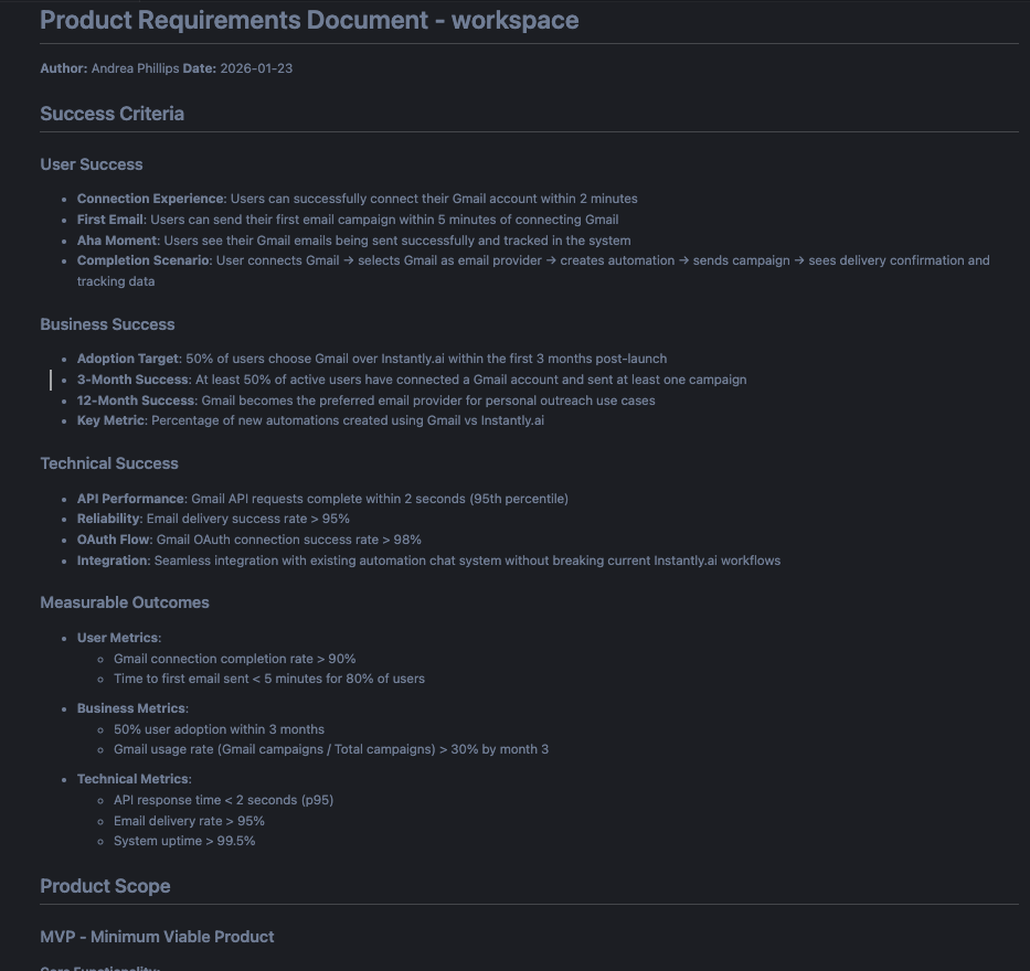 Measurable outcomes - the PRD section that prevents scope creep
